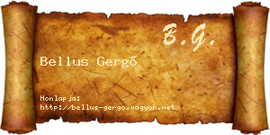 Bellus Gergő névjegykártya